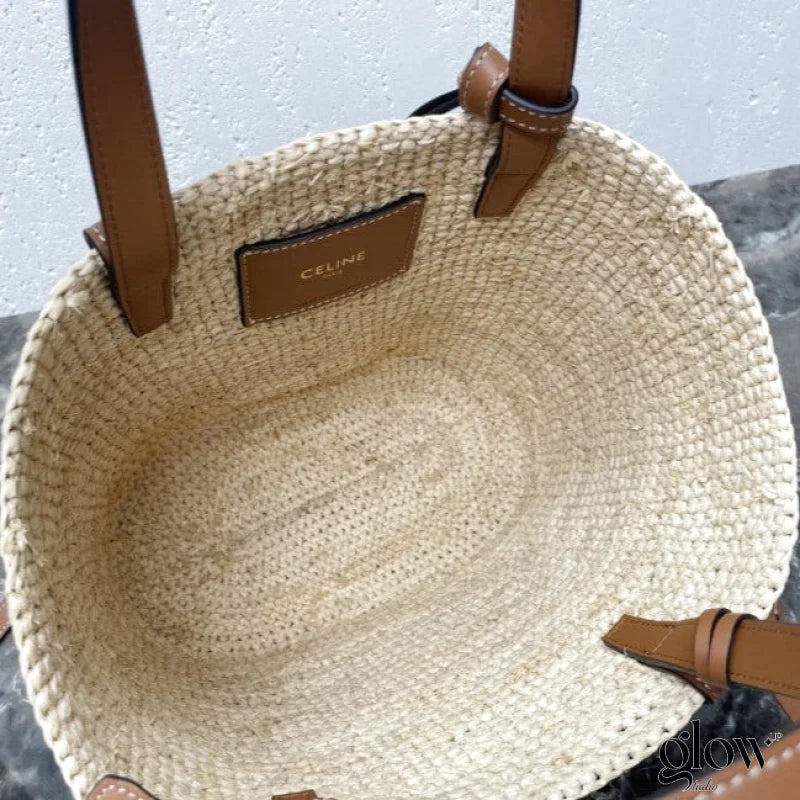 Céline - Classic Panier petit modèle Souple Raphia et veau