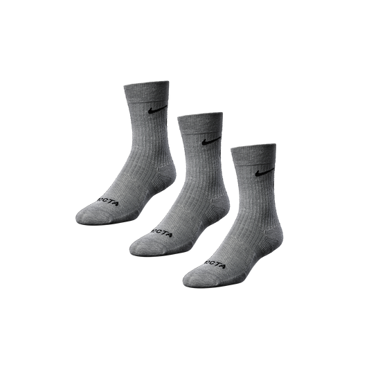 CREW SOCKS 3 PACK GREY