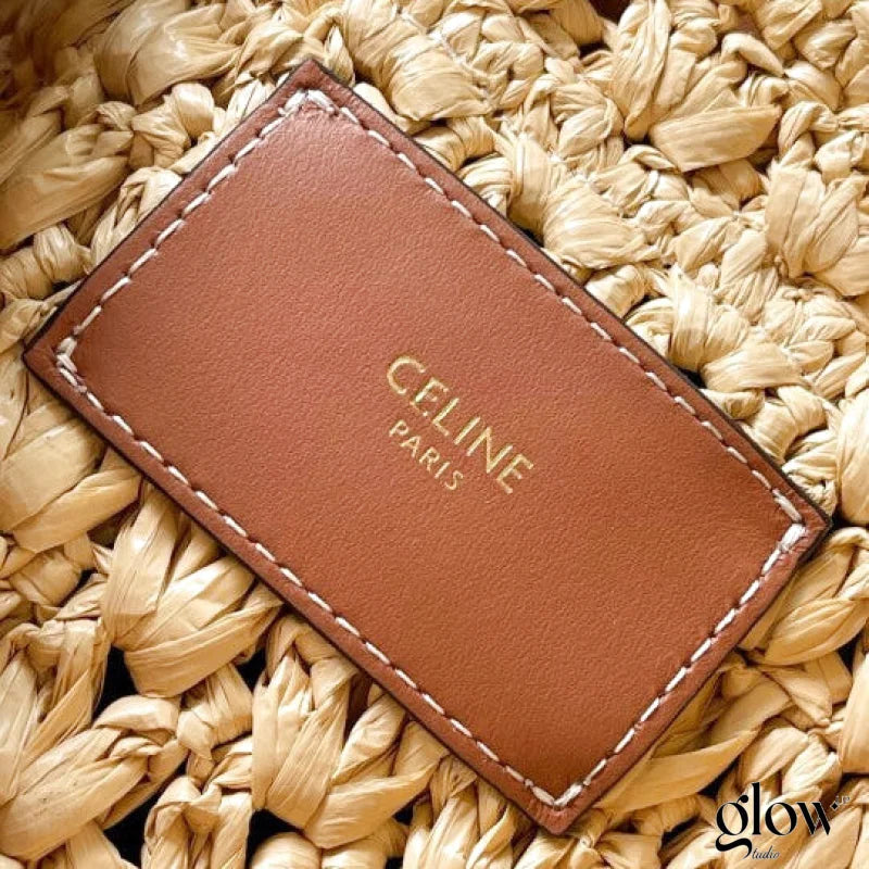 C­eli­ne - Classic Panier Cabas Triangle Raffia Calfskin