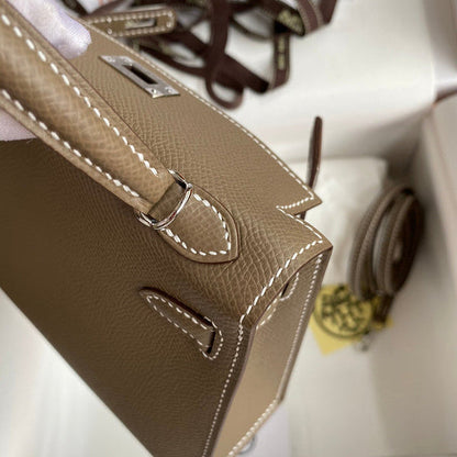 Sac Hermes Kelly Brun Taupe