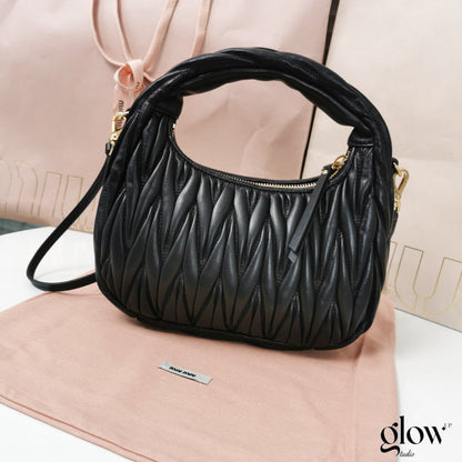 Miumiu - Wander matelassé nappa leather hobo bag