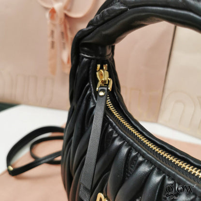 Miumiu - Wander matelassé nappa leather hobo bag