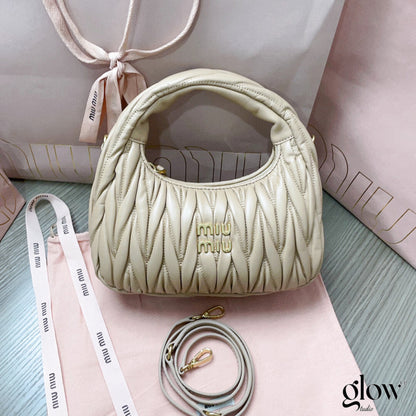 Miumiu - Wander matelassé nappa leather hobo bag