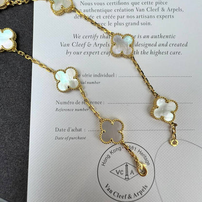 Van Cleef - Collier Vintage Alhambra , 10 motifs White